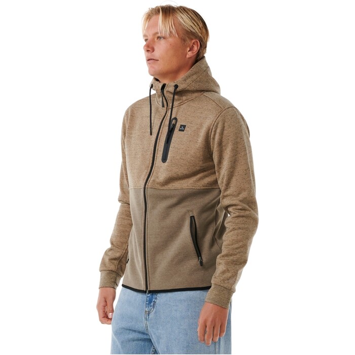 2024 Rip Curl Mens Anti Series Departed Zip Fleece CFEDB9 - Sand Dune